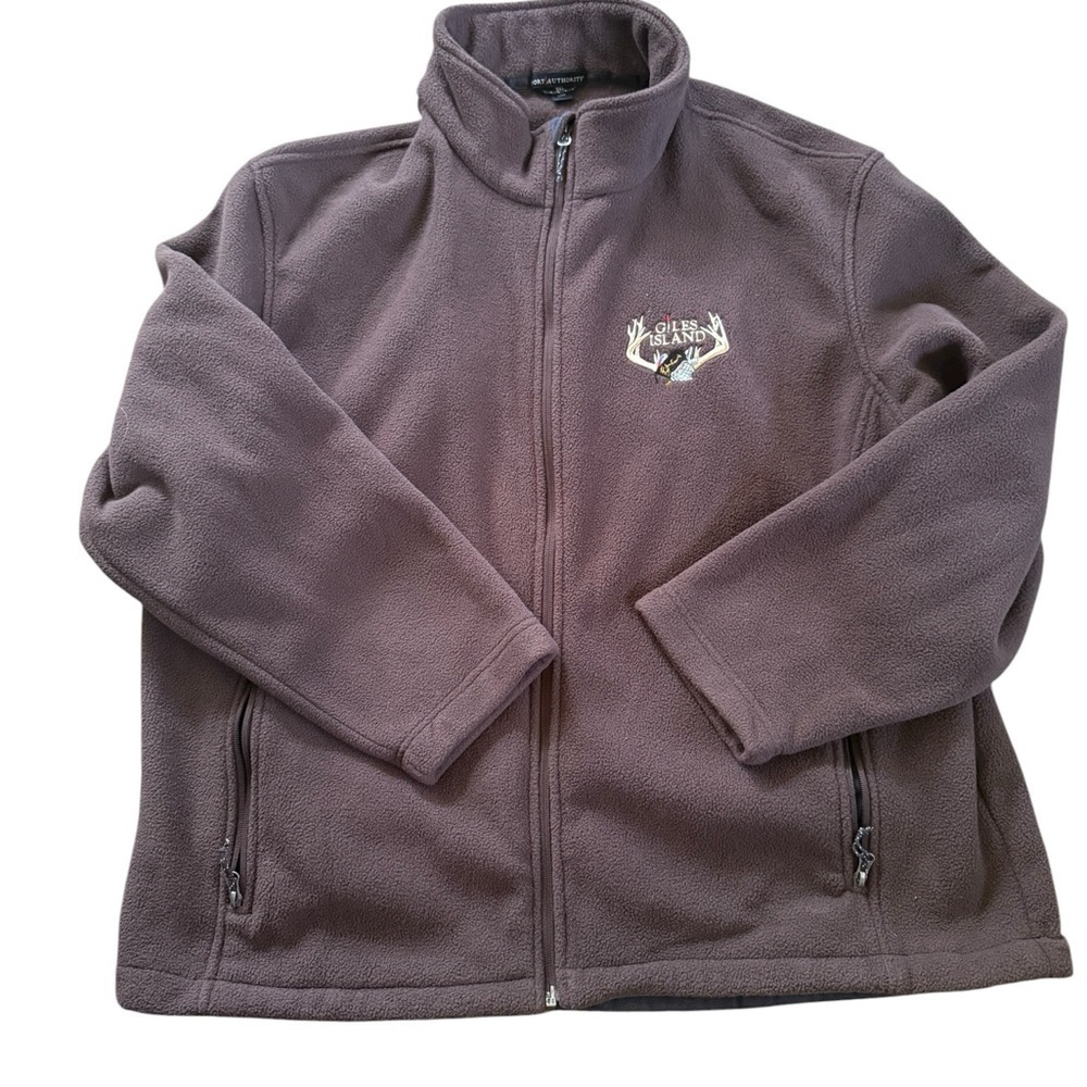 Men’s Port Authority Giles Island (Hunting Club) Brown Fleece Jacket size 3X